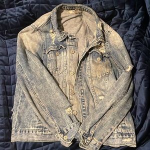 Denim jacket, distressed